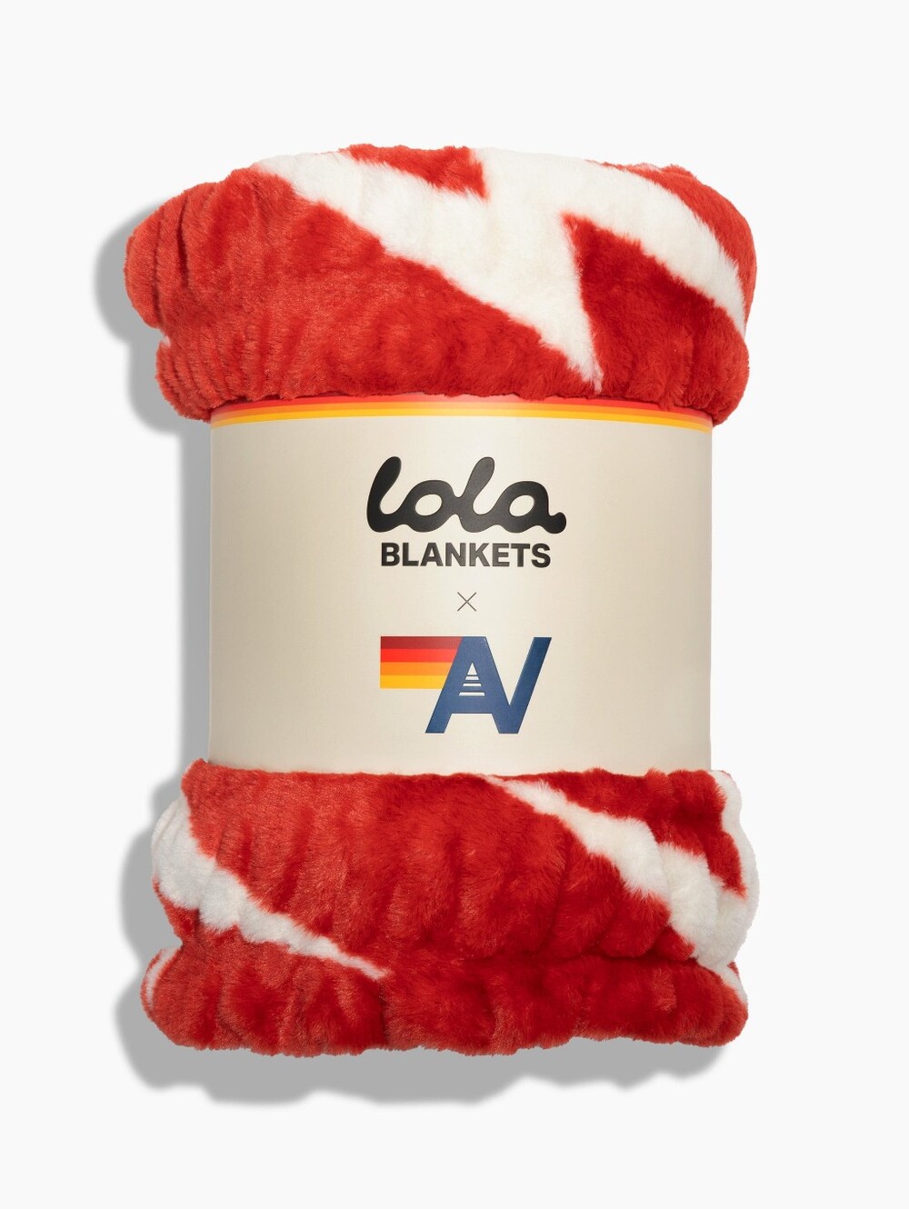 NIB Aviator Nation x Lola Blanket - Red/White Bolt